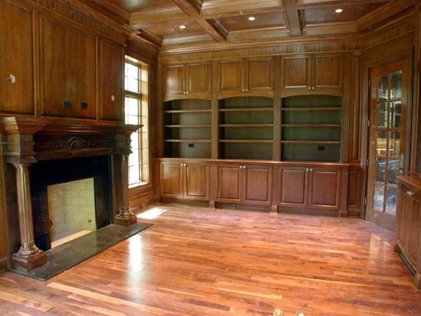 Paneled library from a Winnetka residence.