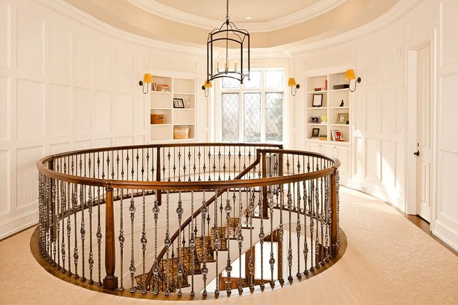 Bright circular stair hall within the Greenleaf Residence.